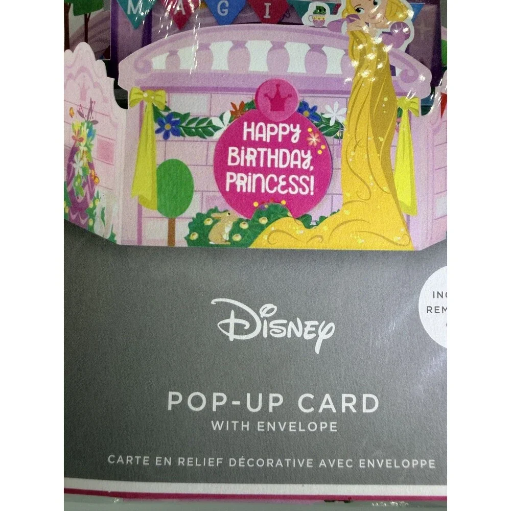 Hallmark Wonderfolds Disney Princess Pop Up Birthday Card Snow White Rapunzel